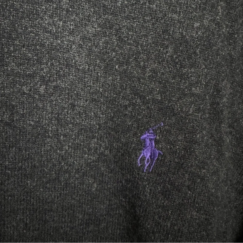 Polo Ralph Lauren Dark Gray Crewneck Sweater 100% Merino Wool Size Large